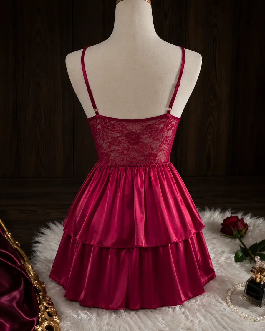 Velvet Rose Satin Babydoll alternate view