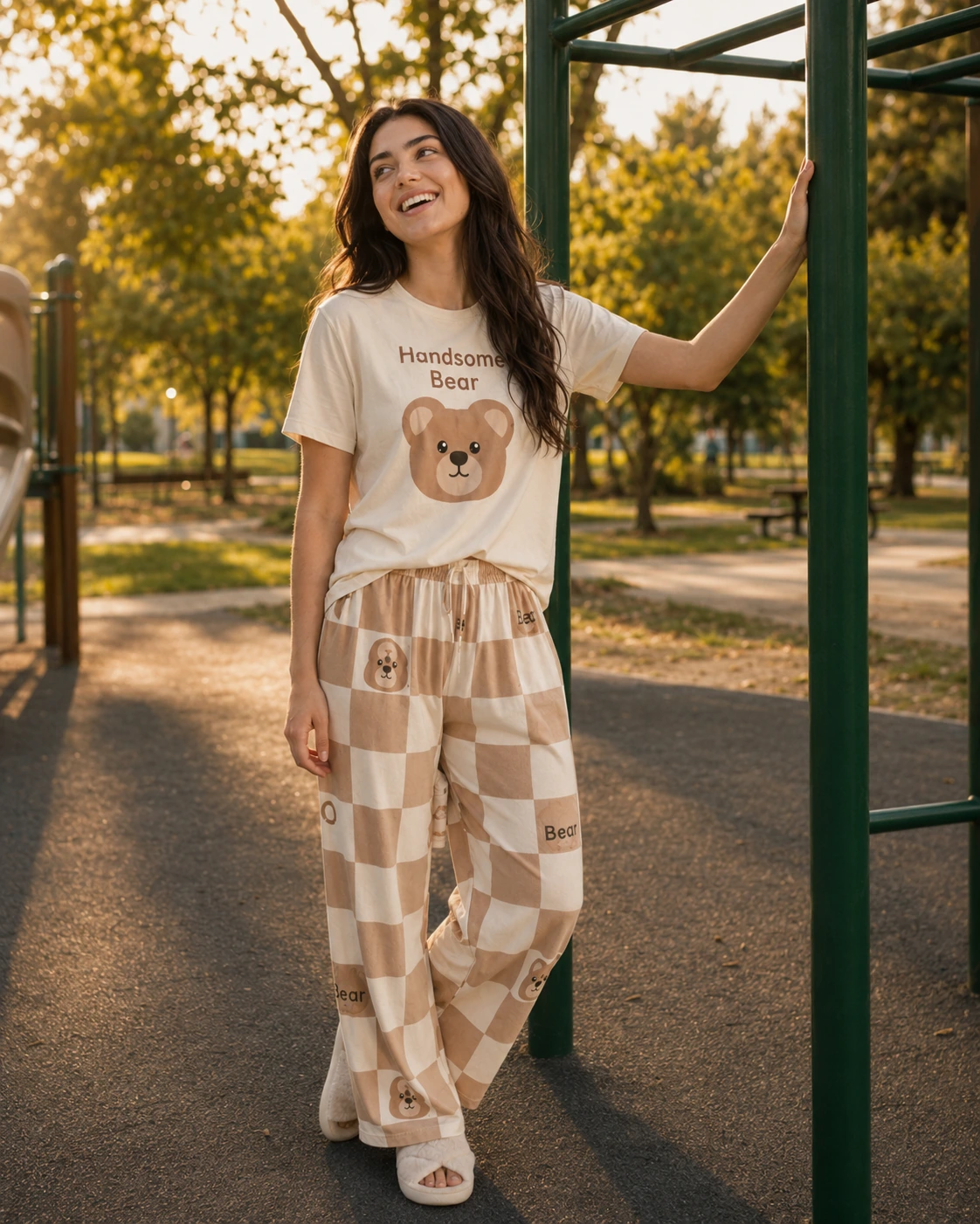 Cozy Bear Check Pajama Set thumbnail 3